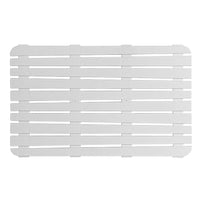 Pedana doccia antiscivolo 80x50 cm bianca con effetto legno in plastica