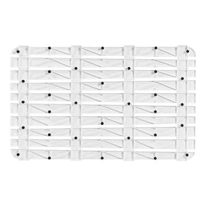 Pedana doccia antiscivolo 80x50 cm bianca con effetto legno in plastica