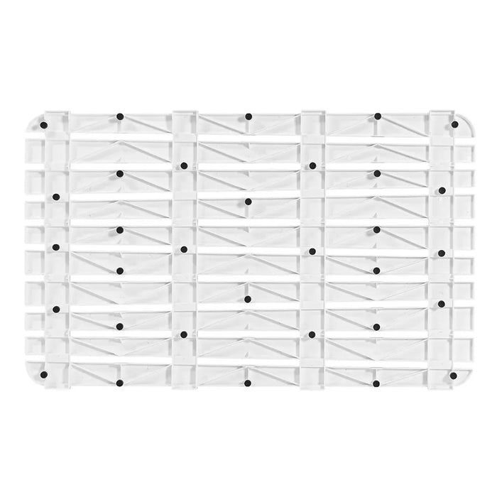 Pedana doccia antiscivolo 80x50 cm bianca con effetto legno in plastica