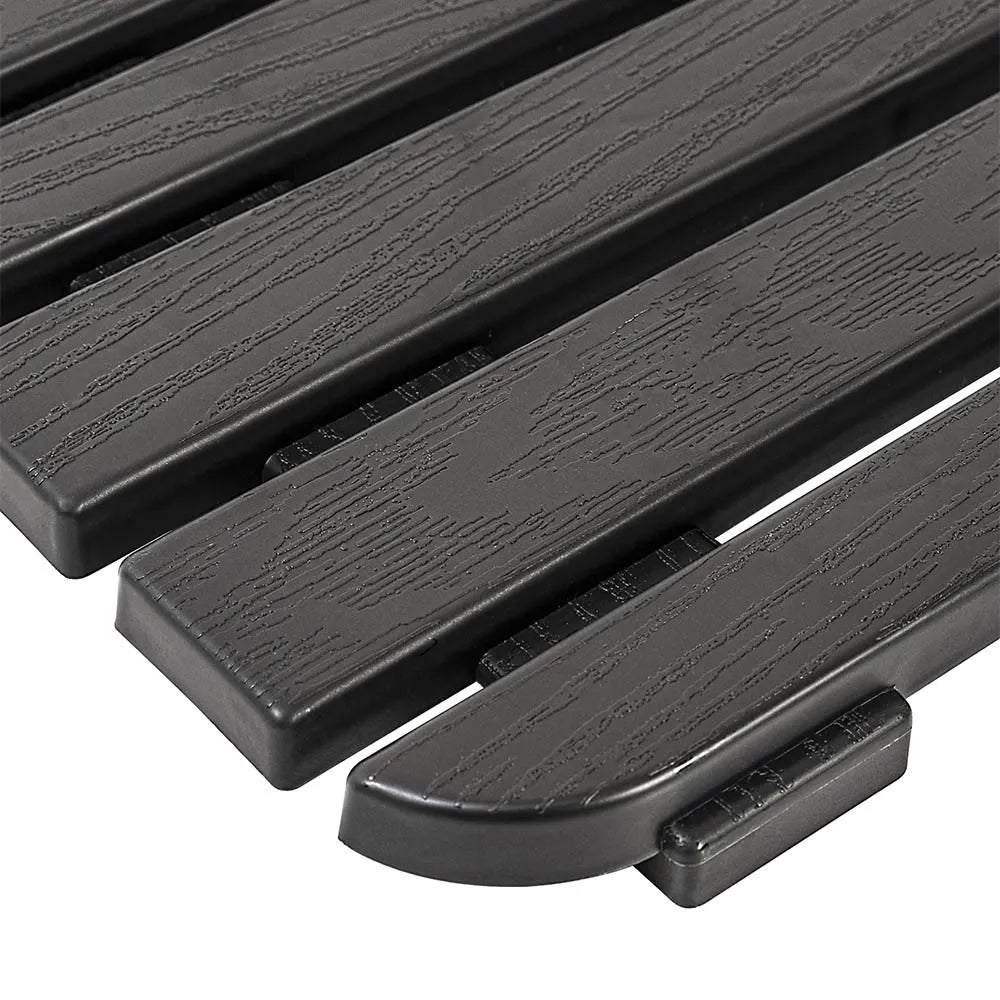 Pedana doccia antiscivolo 80x50 cm nero con effetto legno in plastica