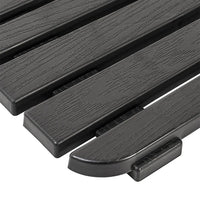 Pedana doccia antiscivolo 80x50 cm nero con effetto legno in plastica