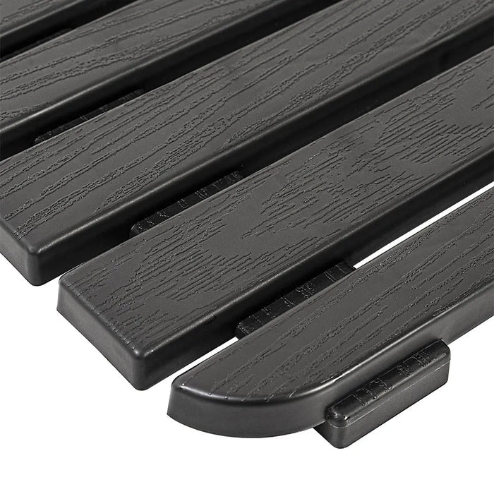 Pedana doccia antiscivolo 80x50 cm nero con effetto legno in plastica