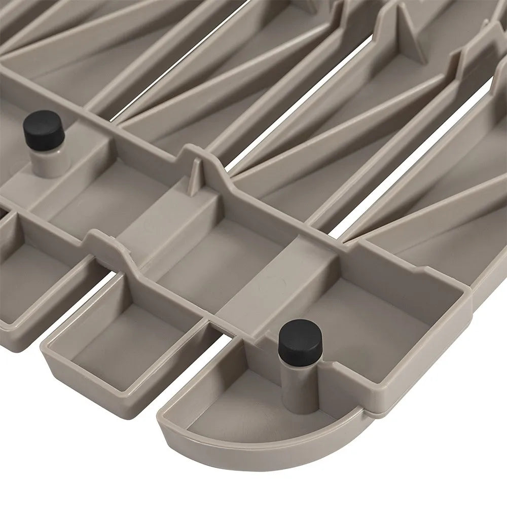 Pedana doccia antiscivolo 80x50 cm tortora con effetto legno in plastica