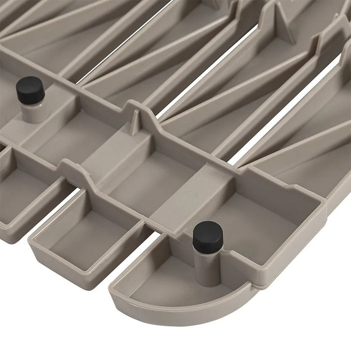 Pedana doccia antiscivolo 80x50 cm tortora con effetto legno in plastica