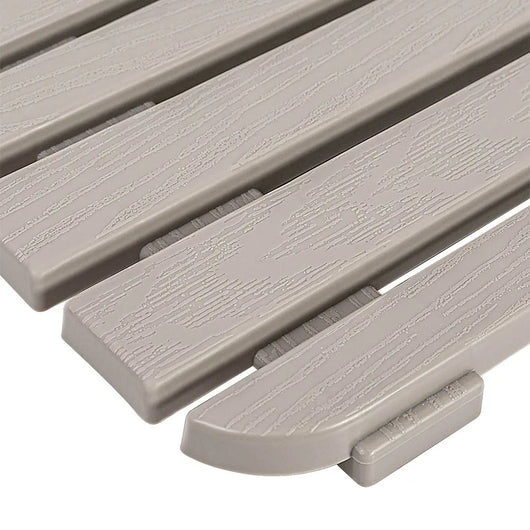 Pedana doccia antiscivolo 80x50 cm tortora con effetto legno in plastica