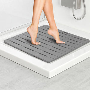 Pedana Doccia Bianca 55 x 55 in Plastica con Gommini Antiscivolo