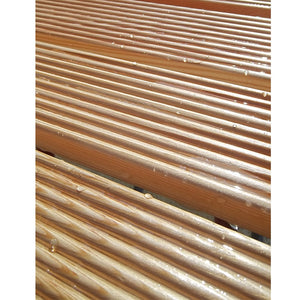 Pedana doccia lato 74 cm antiscivolo in legno per piatto doccia angolare 90 cm