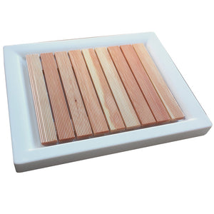 Pedana doccia legno 55 x 68 in massello antiscivolo per piatto doccia 70 x 90