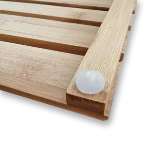 Pedana doccia rettangolare in legno di bambù 54x68 cm