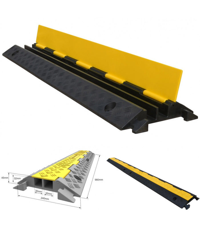 Pedana Passacavi 2 Vie Con Base In Poliuretano Resistente Coperchio Antiscivolo         