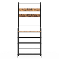 IDMarket - PEDRO armario recibidor con 5 estantes 79 cm diseño industrial