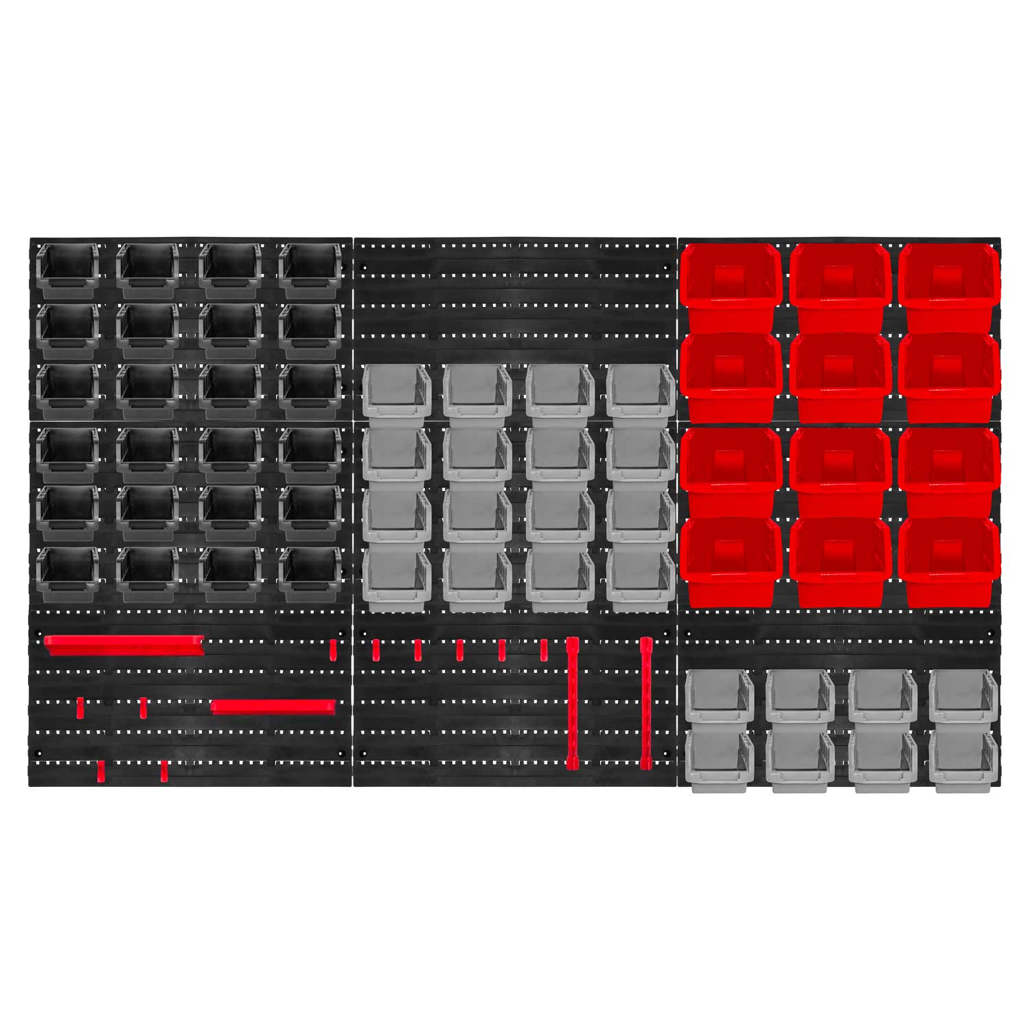 Peg Large - Pannello da parete da officina, 9 pannelli + 88 porta utensili minuteria, montaggio a muro
