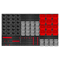 Peg Large - Pannello da parete da officina, 9 pannelli + 88 porta utensili minuteria, montaggio a muro