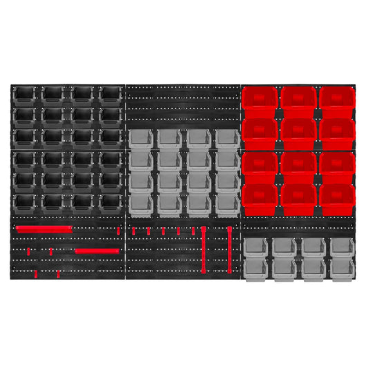 Peg Large - Pannello da parete da officina, 9 pannelli + 88 porta utensili minuteria, montaggio a muro