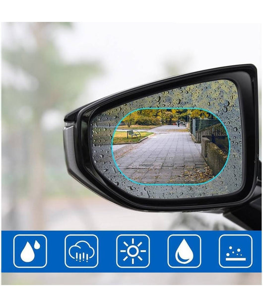 Pellicola Adesiva A Specchio Per Specchietto Retrovisore Antipioggia Forma Ovale         
