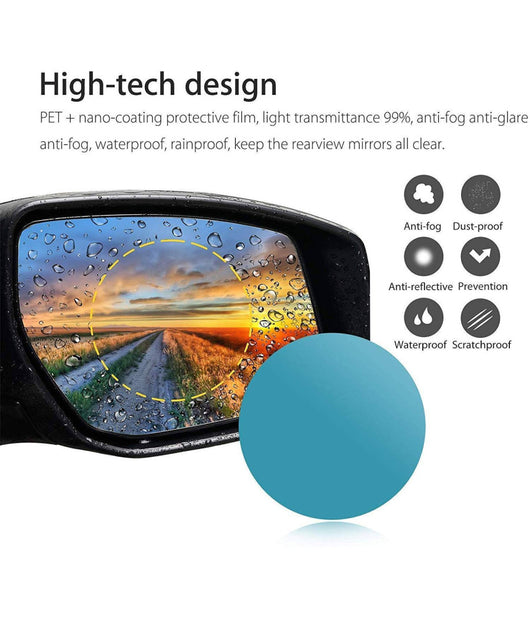 Pellicola Adesiva A Specchio Per Specchietto Retrovisore Antipioggia Forma Tonda         