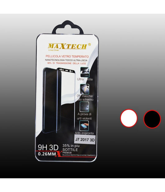 Pellicola In Vetro Temperato 3d Per Samsung Galaxy J7 2017 Maxtech P-j7 2017         