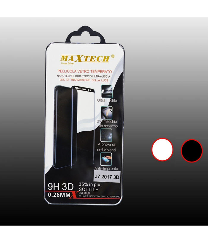 Pellicola In Vetro Temperato 3d Per Samsung Galaxy J7 2017 Maxtech P-j7 2017         