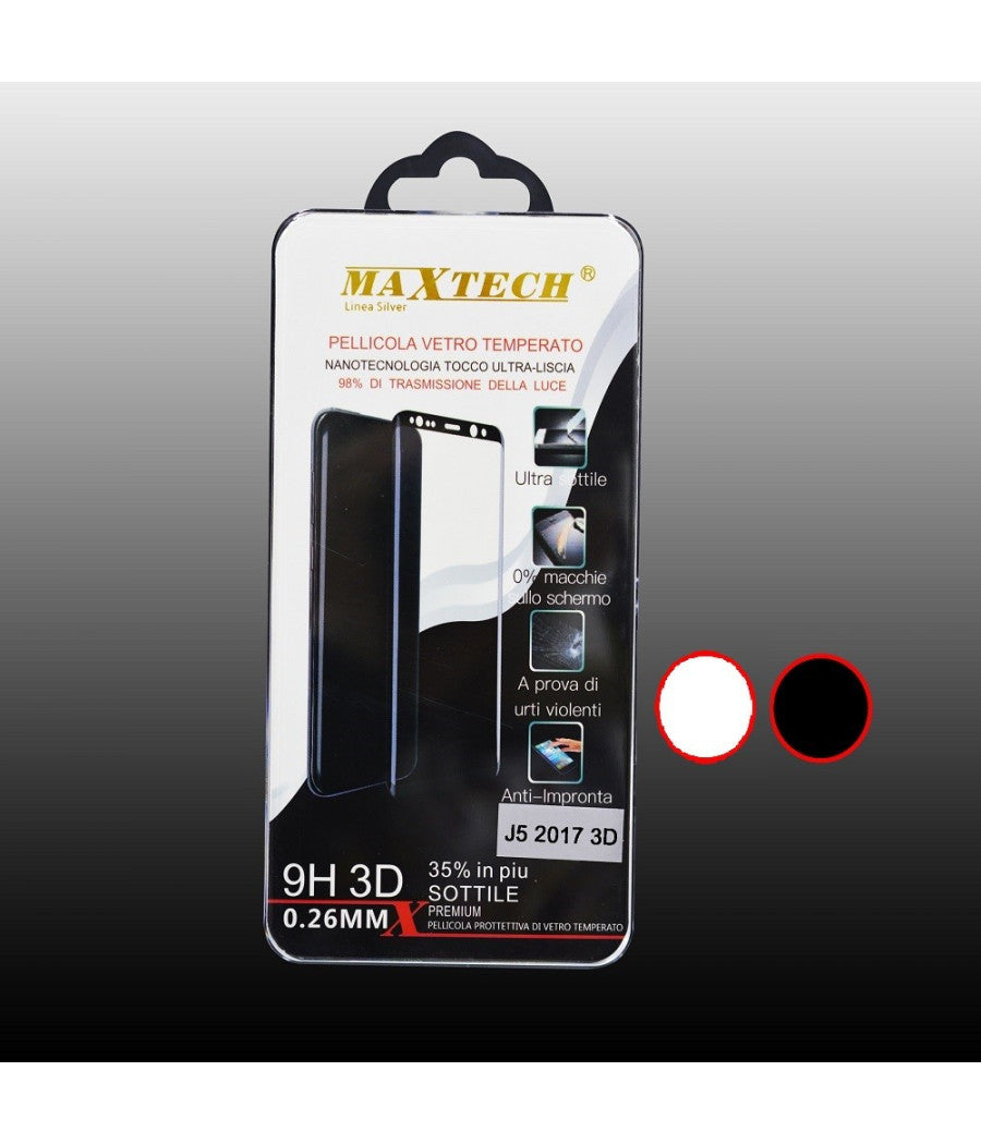 Pellicola In Vetro Temperato 3d Samsung J5 2017 Protezione Maxtech P-j5 2017 3d         