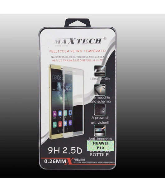 Pellicola In Vetro Temperato Per Huawei P10 Tempered Glass Protector Maxtech P-p10         