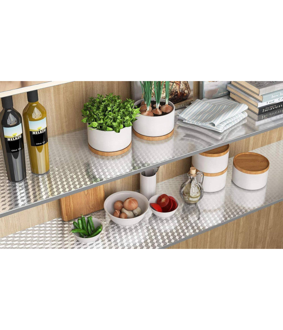 Pellicola Protettiva Adesiva Per Cucina Foglio Carta Alluminio Impermeabile 40x2         
