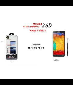 Pellicola Vetro Temperato Per Samsung Galaxy Note 3 Protettiva Lcd Maxtech P-note 3         