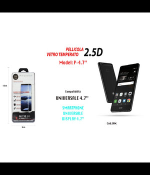 Pellicola Vetro Temperato Glass Universale Protezione Display 4,7" Maxtech P-4.7"         