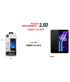 Pellicola Vetro Temperato Per Huawei Y6 2018 Salva Proteggi Display Maxtech P-y6 2018         