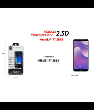 Pellicola Vetro Temperato Per Huawei Y7 2018 Proteggi Schermo Maxtech P-y7 2018         