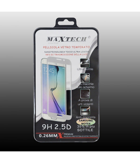 Pellicola Vetro Temperato Samsung Galaxy Note 4 Protettivo Maxtech P-sam Note 4         