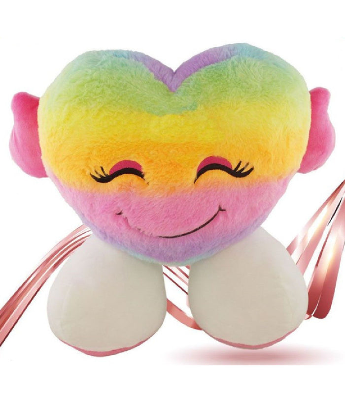 Peluche Forma Cuore Con Piedi Multicolor 30cm Regalo San Valentino Pupazzo 93062         