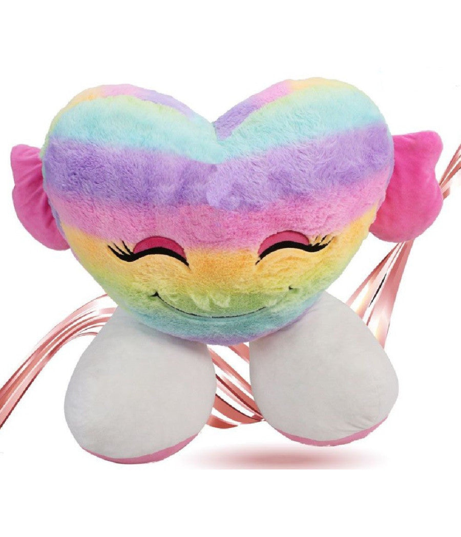 Peluche Forma Cuore Con Piedi Multicolor Pupazzo 55cm Regalo San Valentino 93079         