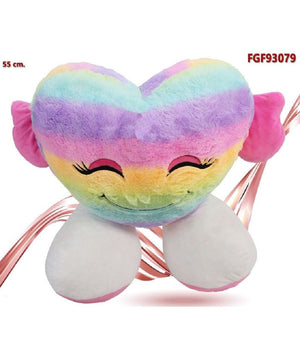 Peluche Forma Cuore Con Piedi Multicolor Pupazzo 55cm Regalo San Valentino 93079         