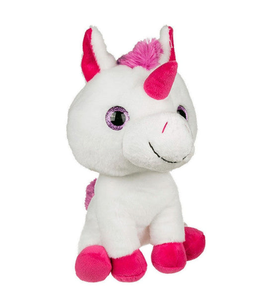 Peluche Morbido Per Bambini A Forma Di Unicorno Liocorno Colore Bianco E Fucsia         