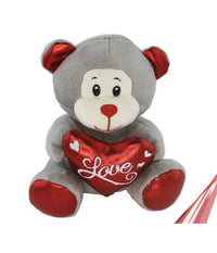 Peluche Orsetto Con Cuore Scritta Love Lamè 16 Cm San Valentino 3 Col.ass. 93635         