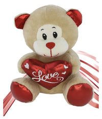Peluche Orsetto Con Cuore Scritta Love Lamè 16 Cm San Valentino 3 Col.ass. 93635         