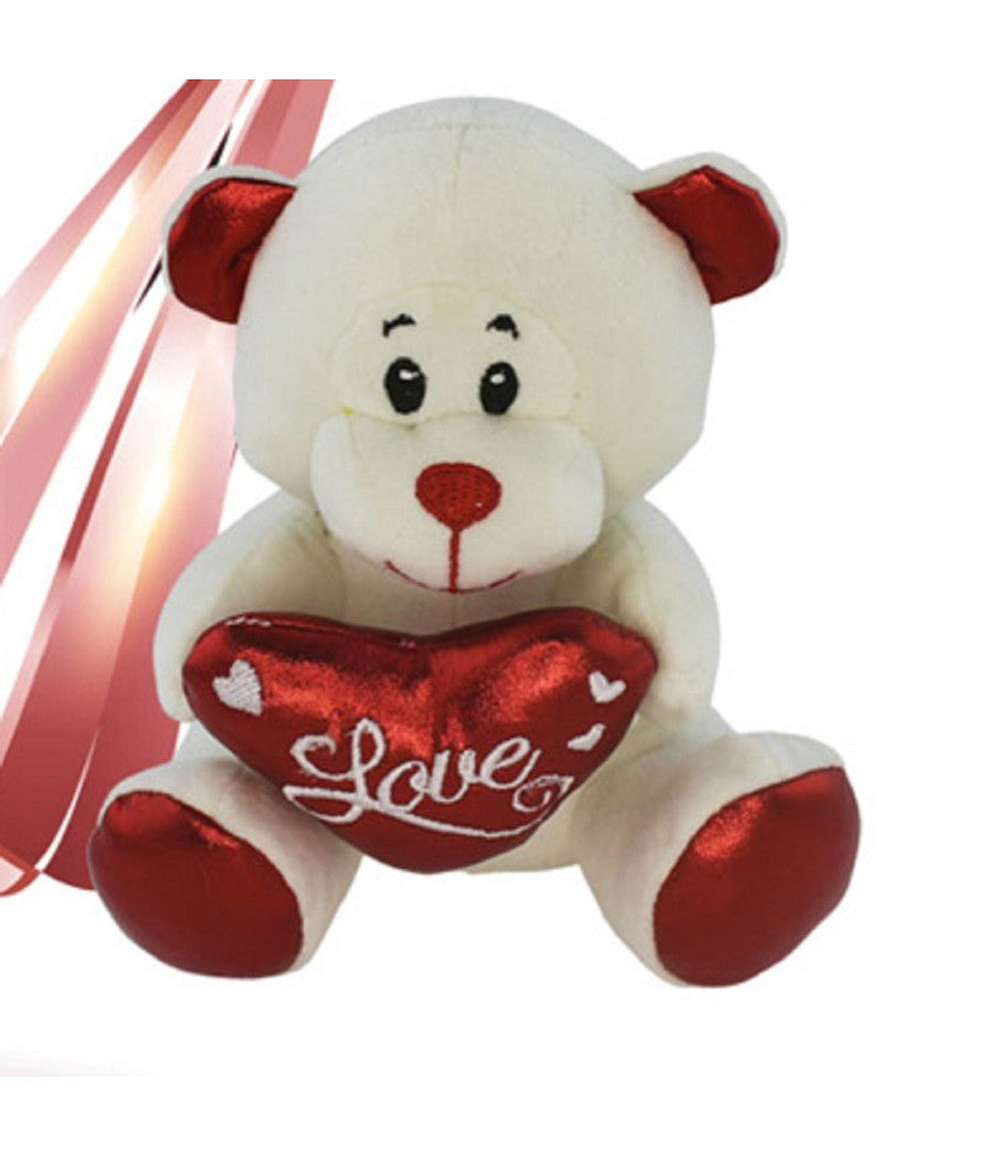 Peluche Orsetto Con Cuore Scritta Love Lamè 16 Cm San Valentino 3 Col.ass. 93635         