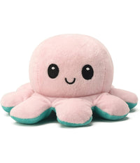 Peluche Polpo Reversibile Sorridente Giocattolo Polipetto Faccia Triste Felice         