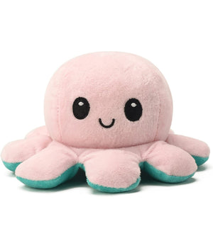 Peluche Polpo Reversibile Sorridente Giocattolo Polipetto Faccia Triste Felice         