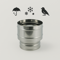 Fumaiolo 4 venti base tonda in acciaio inox diametro 80 mm camini stufe