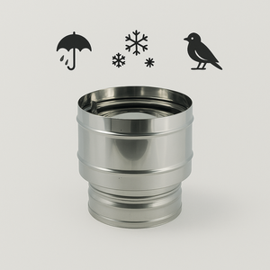 Fumaiolo 4 venti base tonda in acciaio inox diametro 80 mm camini stufe