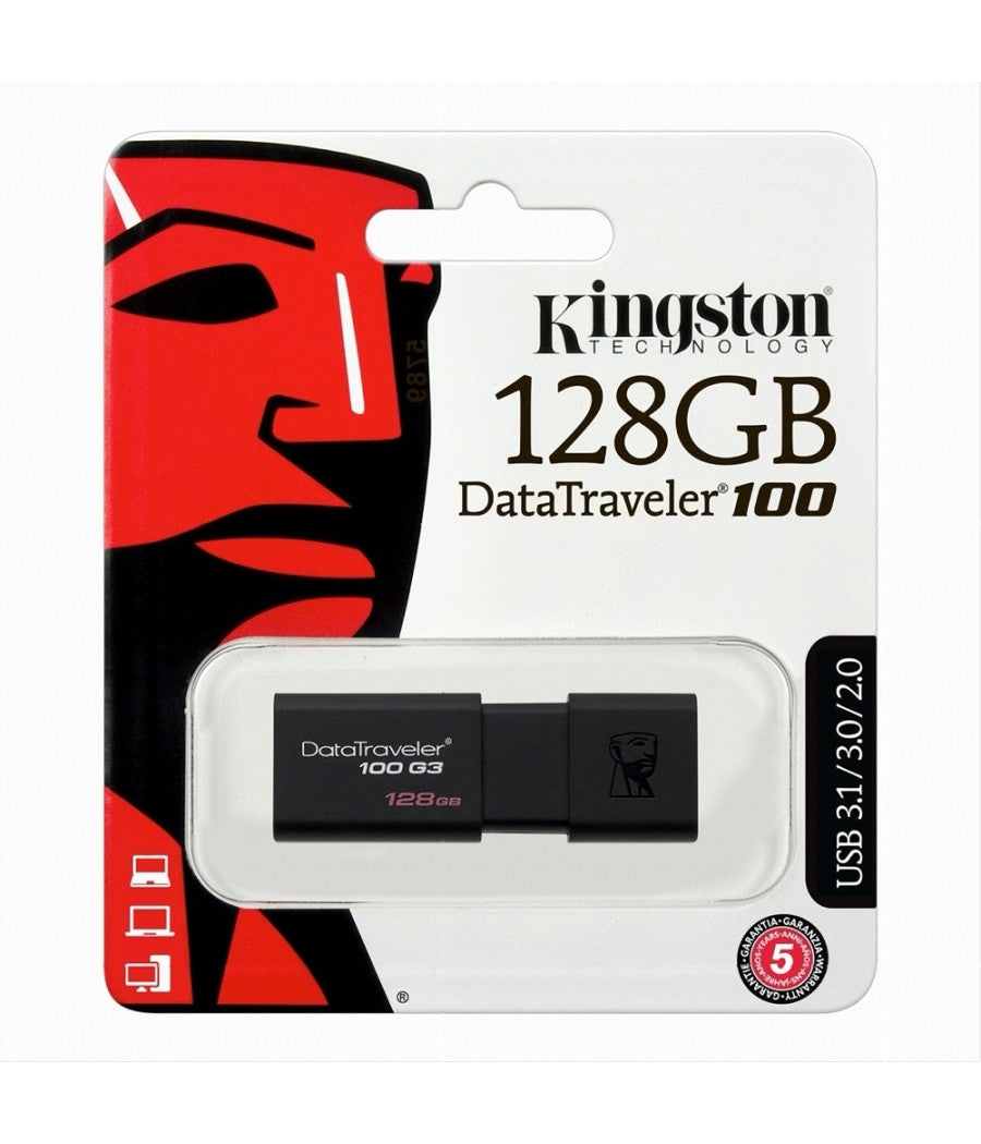 Pen Drive Kingston 128 Gb Datatraveler 100 Tecnologia Usb 3.0/3.1/2.0 Gx/128gb         