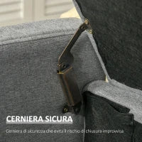 Panca Fondoletto con Vano Contenitore in Tessuto, 120x50x44cm - Grigio