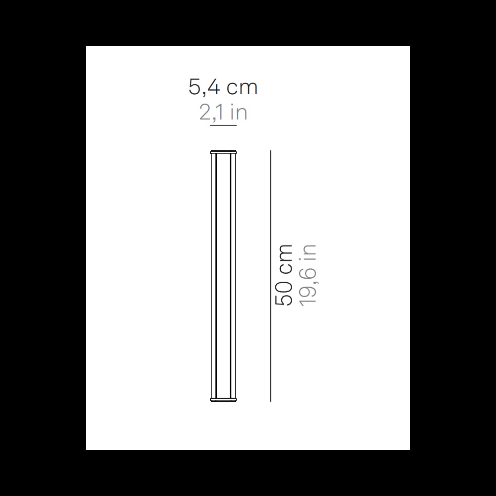 Pencil - Modulo luminoso a batteria Zafferano piccolo portatile e ricaricabile IP65 dimmer touch - Altezza 50cm Corten