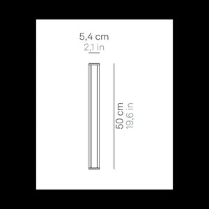 Pencil - Modulo luminoso a batteria Zafferano piccolo portatile e ricaricabile IP65 dimmer touch - Altezza 50cm Corten