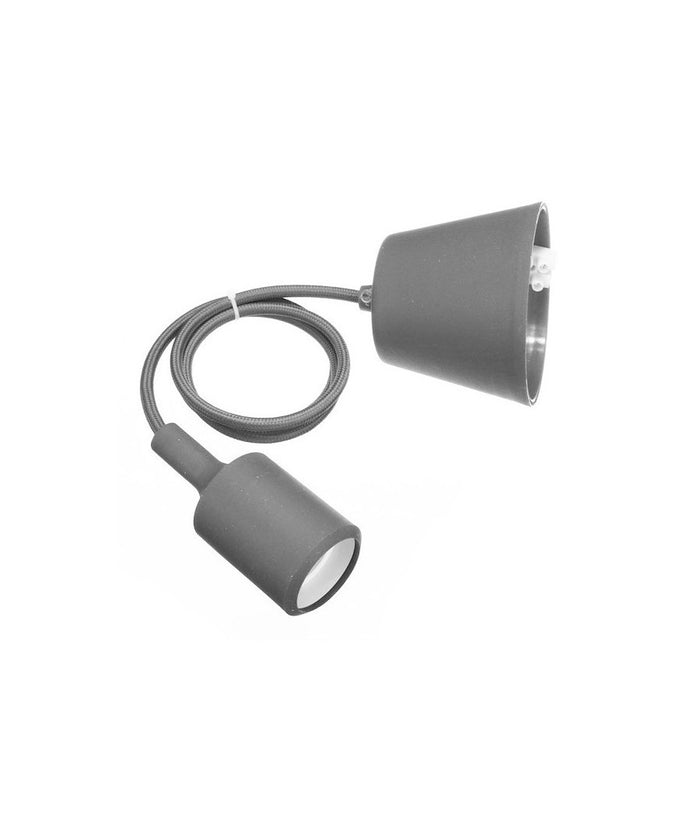 Pendente A Soffitto Lampadario Lampada Moderno Cavo In Tessuto 1m Colore  Grigio       