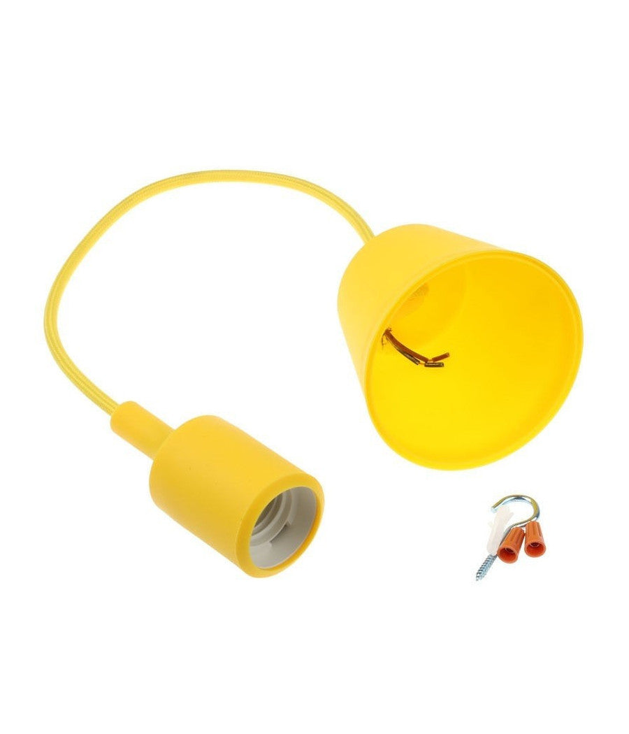 Pendente A Soffitto Lampadario Lampada Moderno Cavo In Tessuto 1m Colore         