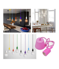 Pendente A Soffitto Lampadario Lampada Moderno Cavo In Tessuto 1m Colore         