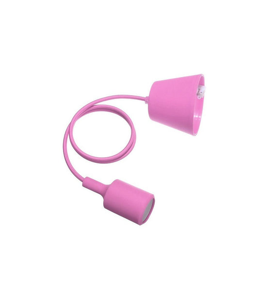Pendente A Soffitto Lampadario Lampada Moderno Cavo In Tessuto 1m Colore  Fucsia       