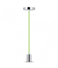 Pendente In Acciaio Verde A Soffitto Cromato Portalampada Lampada Design Moderno         